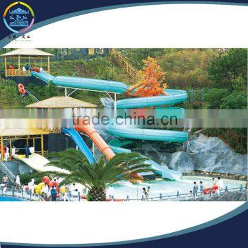 Hot fiberglass water spiral slides water park equipment for sale