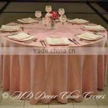 cheap and high quality plain styled satin fabric table cover/ overlay/ for wedding banquet hotel