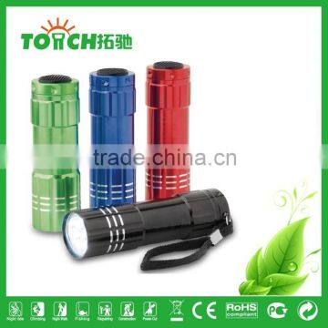 Factory sale OEM 9 LED torches flashlight CE ROHS FCC EMC