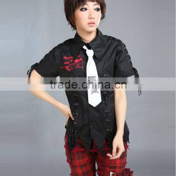 GLP PUNK Britpop Interesting Skeletons Heat Press Shirt With Tie 71247