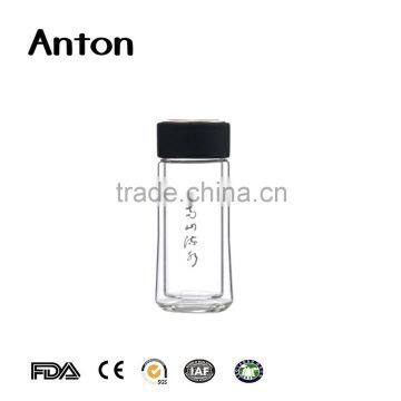 9oz Double Wall Glass Water Bottle Glass Bottle Water Private Label High Quality Glass Water Bottle