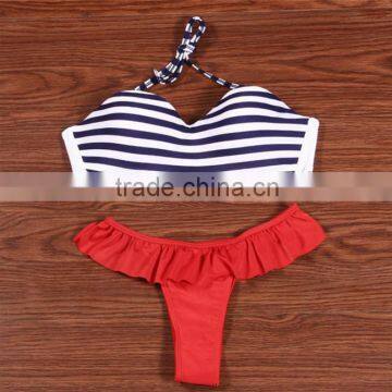 Hot sale sexy lady striped bikini women bikini swimwear 2016