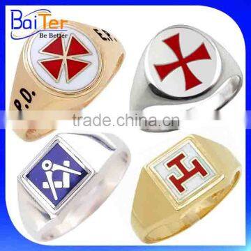 Custom Stainless Steel 18K Gold Scottish Masonic Knights Templar Ring/Royal Arch Masonic Rings