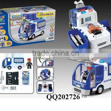 B/O bump & go building block police car & fire engine