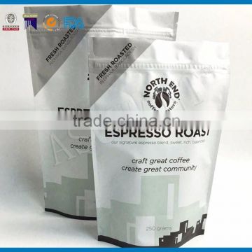 hot seal white aluminum foil zip-lock stand up pouch with logo printing for food packaging                        
                                                                                Supplier's Choice