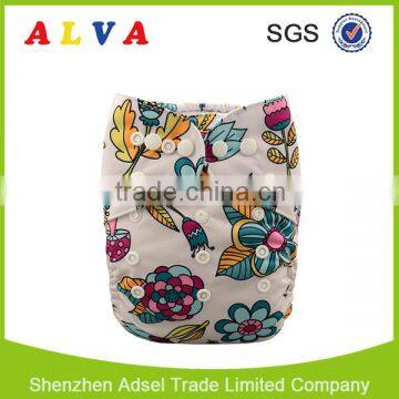 2016 Alva New Flowers Pattern Washable and Reusable Baby Cloth Dipaers