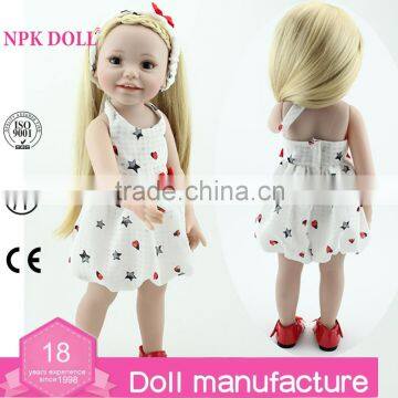 Newest design lifelike pretty girl dolls Christmas birthday gift 18" american girl doll                        
                                                Quality Choice