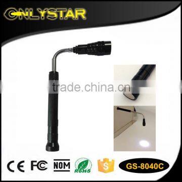 Onlystar GS-8040C high quality 3 led telescopic zoomable aluminum magnetic pen light torch