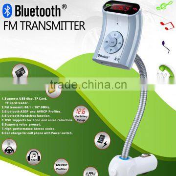 newest fashion protable car bluetooth FM audio transmitter adapter receiver for car charge