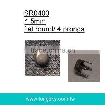 round metal prong clothing studs (#SR0400/4.5mm)