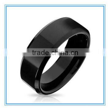 stainless steel Black mirrored ring