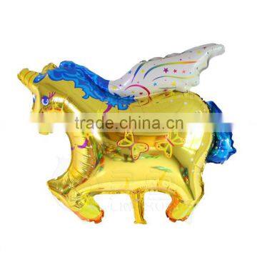 Wholesale Gold Unicorn Shape Foil helium balloon for kid toy