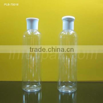 200ml Clear PET Cosmo Round Bottles w/ White cap