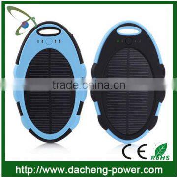 waterproof solar power mobile charger with hook design 5000mAH