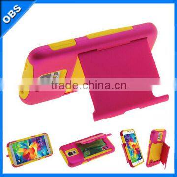 PC silicone mobile phone case with stand case function for samsung S5