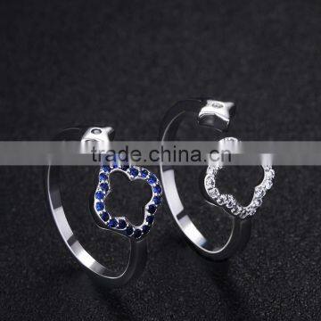 Synthetic Blue Gemstone Setting Latest Gold Plated Finger Ring Designs Open Ring for Women photo-2
