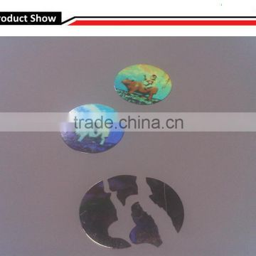 Holographic breakable Vinyl label destructible hologram sticker