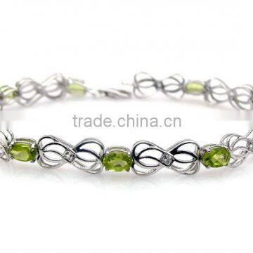 Gemstone Jewelry & .925 Sterling Silver Jewelry with Peridot Bracelet Wholesale