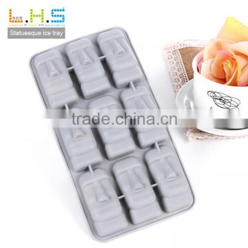 100% Food grade Easter Island statues shape silicon ice tray