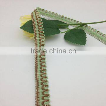 high quality green braid garment curtain accessory trimming