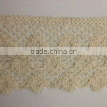 natural beige knitting pure cotton floral sunflower garment trimming lace
