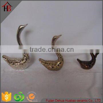 electroplate ceramic craft swan wedding decoration