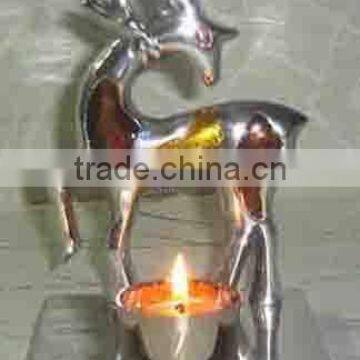 Aluminum Mirror Polish Reindeer Tea Light holder