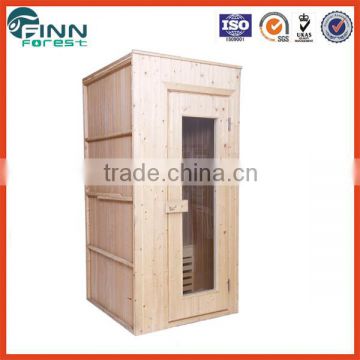 Size 1m*1m*2.05m spruce wooden material mini traditonal dry sauna room