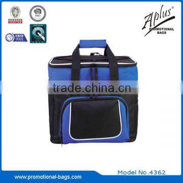 Fashion pure color PP woven tape padded handle cooler bag