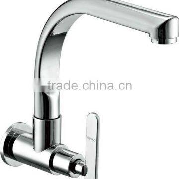 Factory Supplier, in wall single cold kitchen stopcock, single cold tap,single handle kitchen faucet, brass long neck sink cock