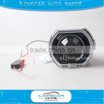 Newest Single power luminous LED angle eye, Car HID Projector lens kit,