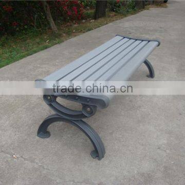 Weather resistant cast aluminium bench with plastic wood slat bench seating