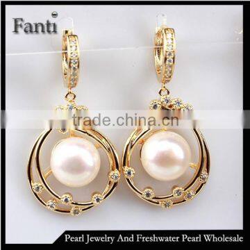 100% genuine freshwater pearl earrings rose gold earrings for women super deal with gift box wholesale