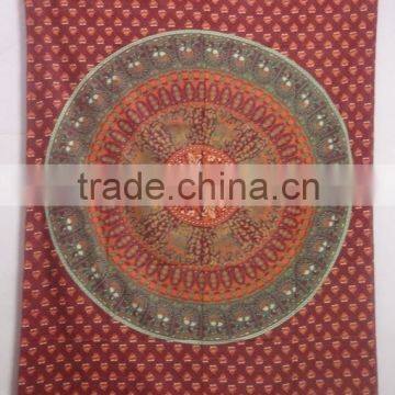 RT-615 Indian Mandala hand block printed bedspread printed cotton bed cover manufacture Exporter and supplier from jaipur