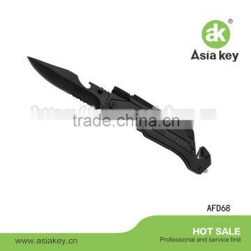 Multi-functional Outdoor Survival Folding blade knife Pocket knife with flashlight fire starter
