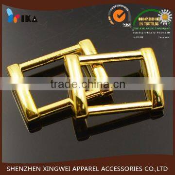 golden rectangular metal square ring buckle for bag