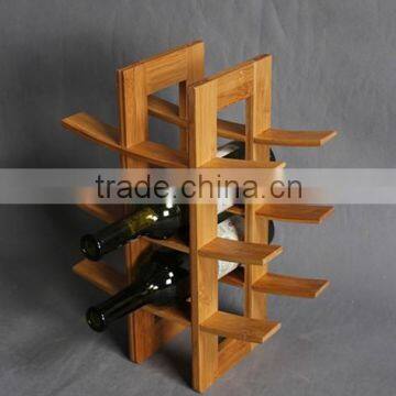 Wholesale space saving wine rack bamboo wine holder