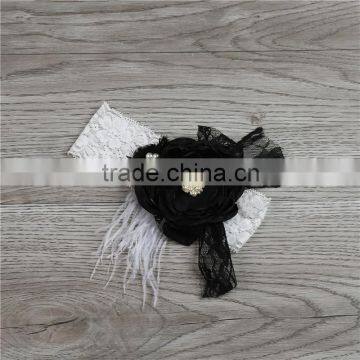 the latest baby girls hair headband with bowknot headband boutique black satin baby girls elastic headband