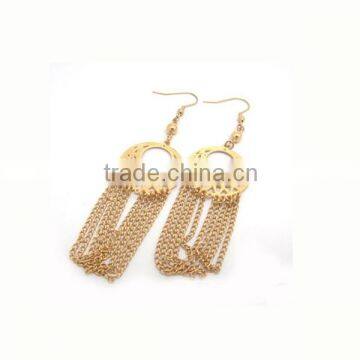 New coming products fashion stainless steel gold hanging earrings factory direct sale (LE2548)