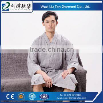Grey Plaid Men's Sexy Asian Pajamas Sleepwear Producer photo-5