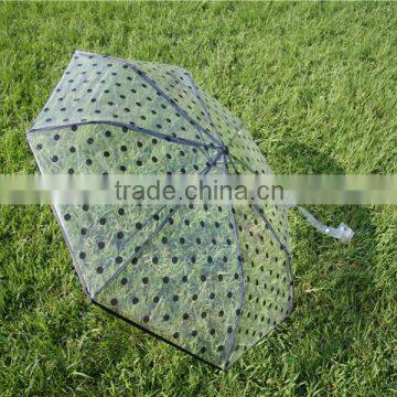 2015 alibaba china green leaves printing transparent umbrellas