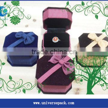 Bowknot Design Boxes As Gift Packing Ring Flocking Box For Sale