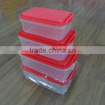 3 pcs a set rectangle plastic fresh keeping box