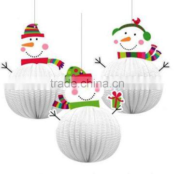 Snowman design accordion paper lantern for Christmas House Mall Decor