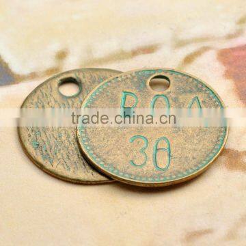 1000pcs Antique Green Zinc Alloy Personalized Round Charms for Bangle and Necklace photo-4