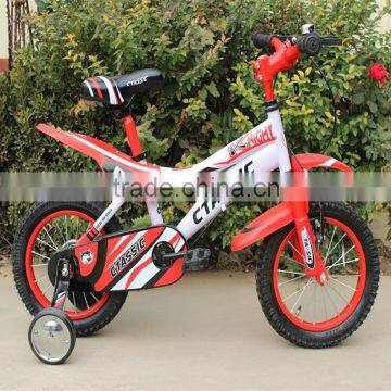 2016 Hot Sale Children Bicycle With Training Wheel Steel Frame Baby Bike