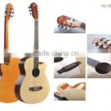 39 inch colorful basswood acoustic guitar for beginner