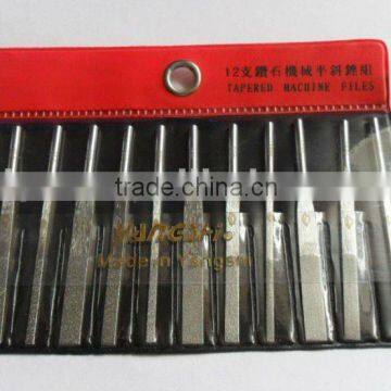 12 PC DIAMOND TAPER MACHINE FILES IN 4 GRITS, L70MM -TOOLMAKER LAPPING TOOLS