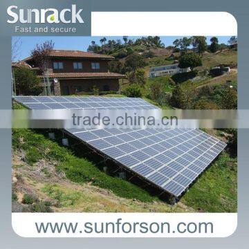 Strong and sturdy concrete based solar ground mount racking system