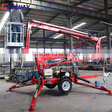 8m Hidrolik trailer mounted manlift price